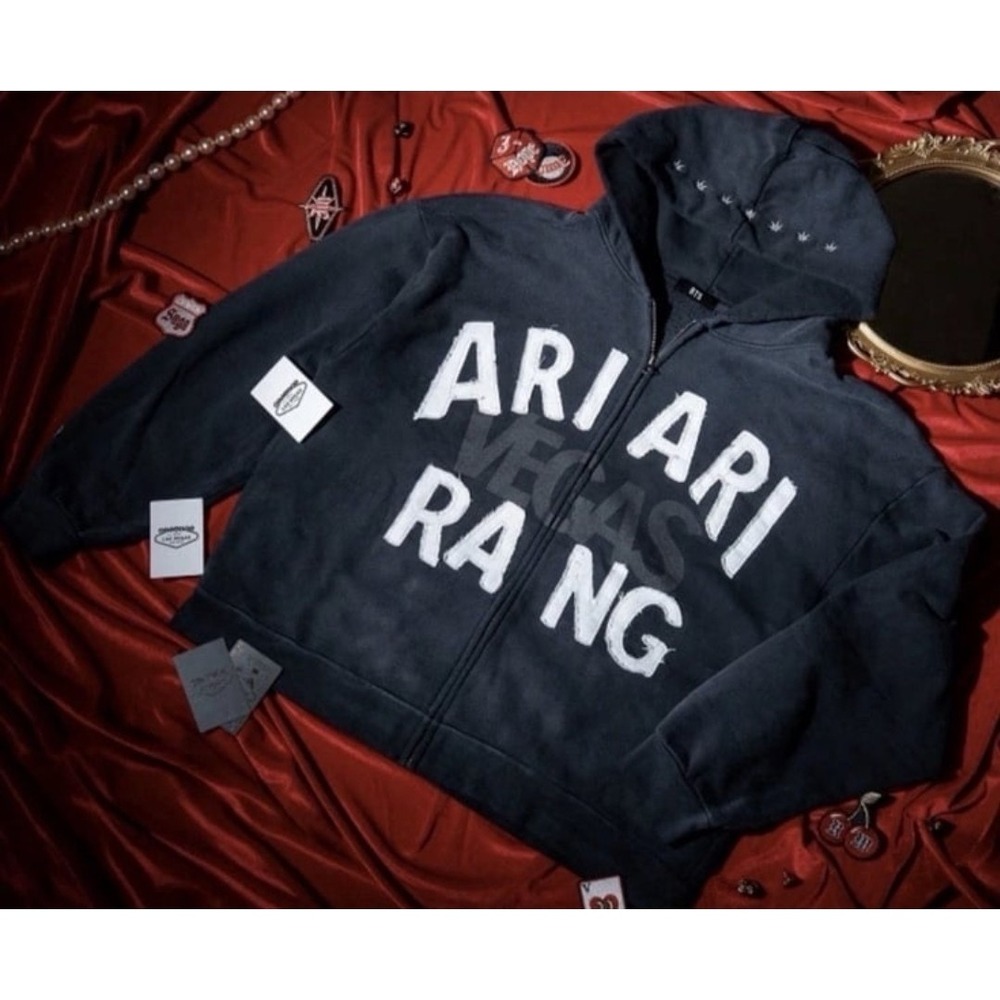 BTS Las Vegas Arirang Black Hoodie Rare Pop-up Tour Sweater Size Large